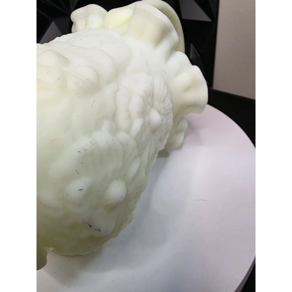 Fenton Custard Glass Poppy Family Basket Ruffled Edge Vintage Art Glass Yellow